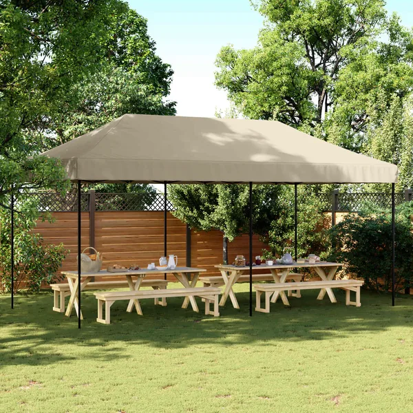 Tente de fête Taupe 292 x 580 x 315 cm Tissu Oxford