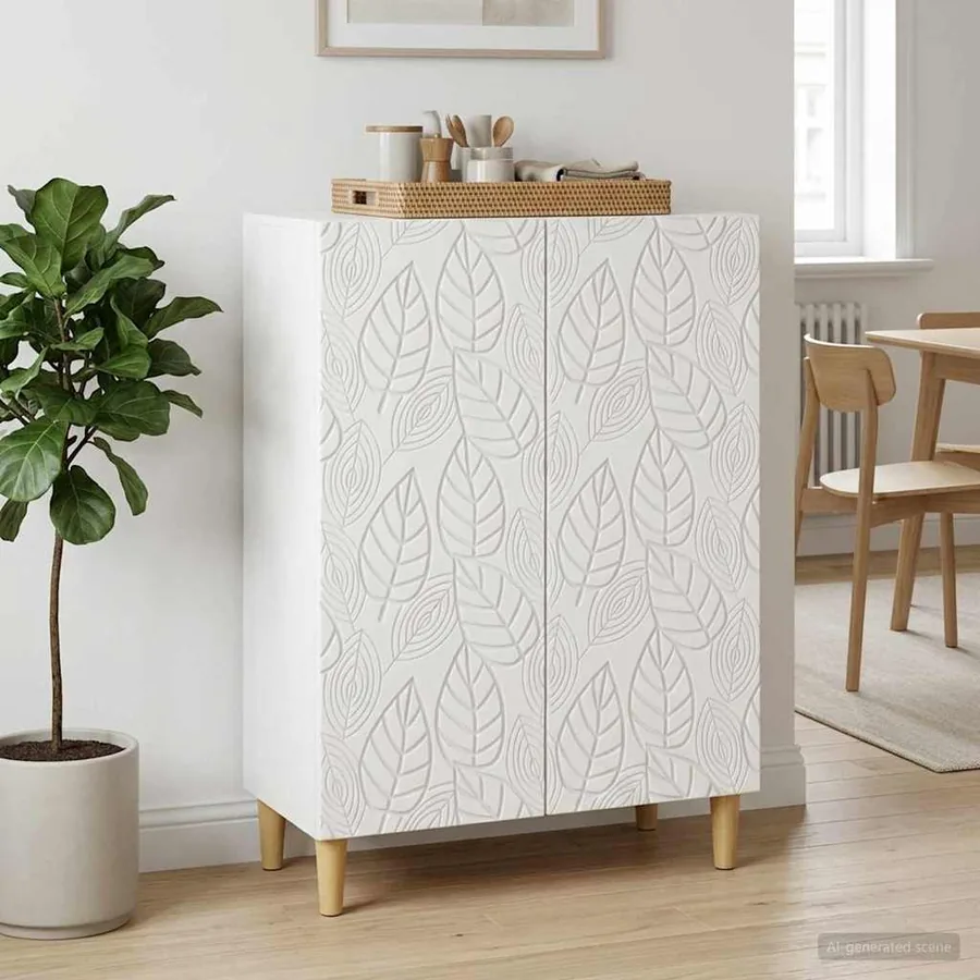 Buffet Blanc 66 x 34,5 x 90 cm Bois d'ingénierie
