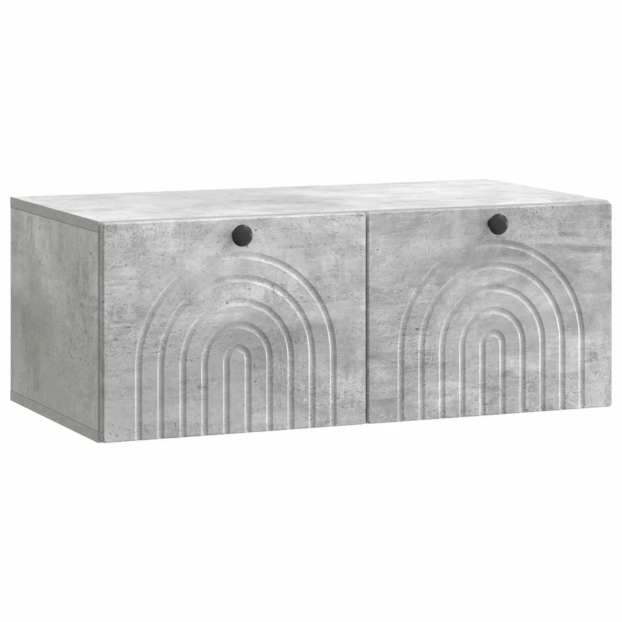 Meuble TV mural Gris béton 78,5 x 41 x 30 cm Bois d'ingénierie - 2