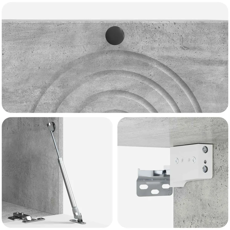 Meuble TV mural Gris béton 78,5 x 41 x 30 cm Bois d'ingénierie - 9