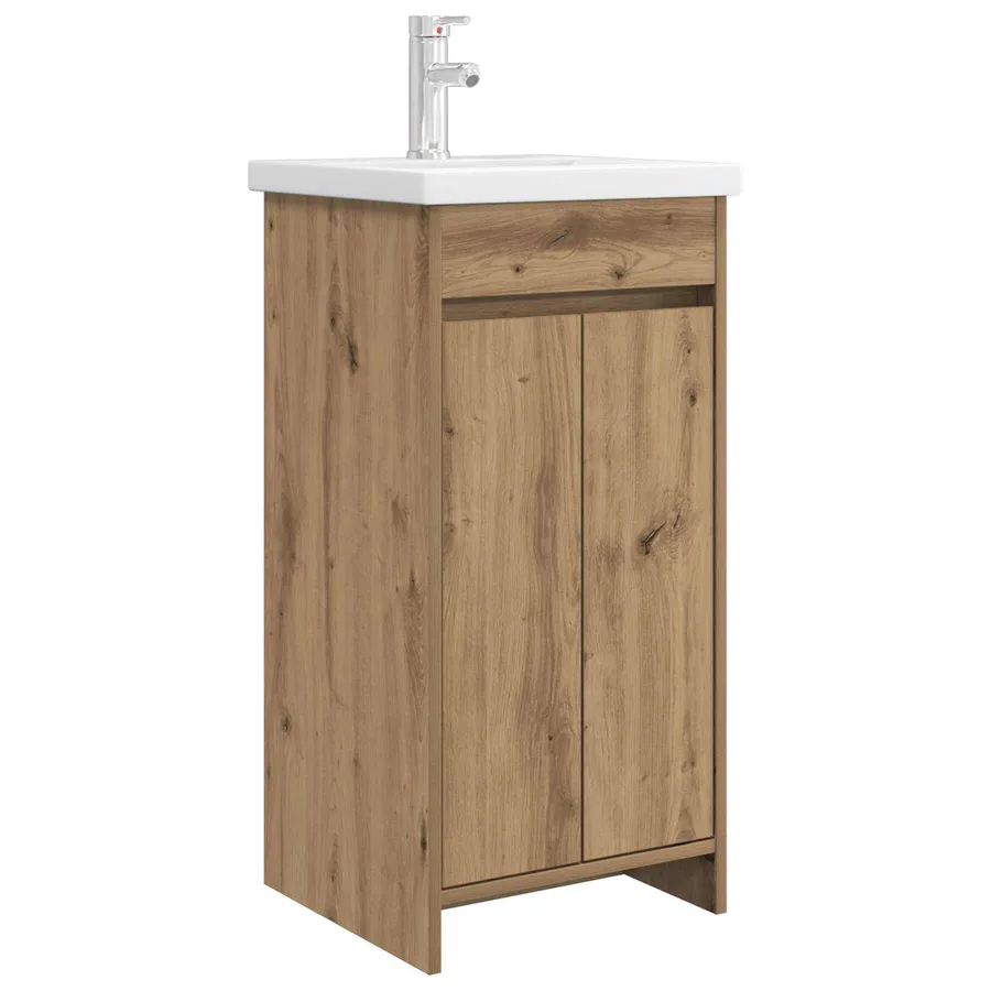 Meuble de salle de bain avec évier Chêne artisanal - 2