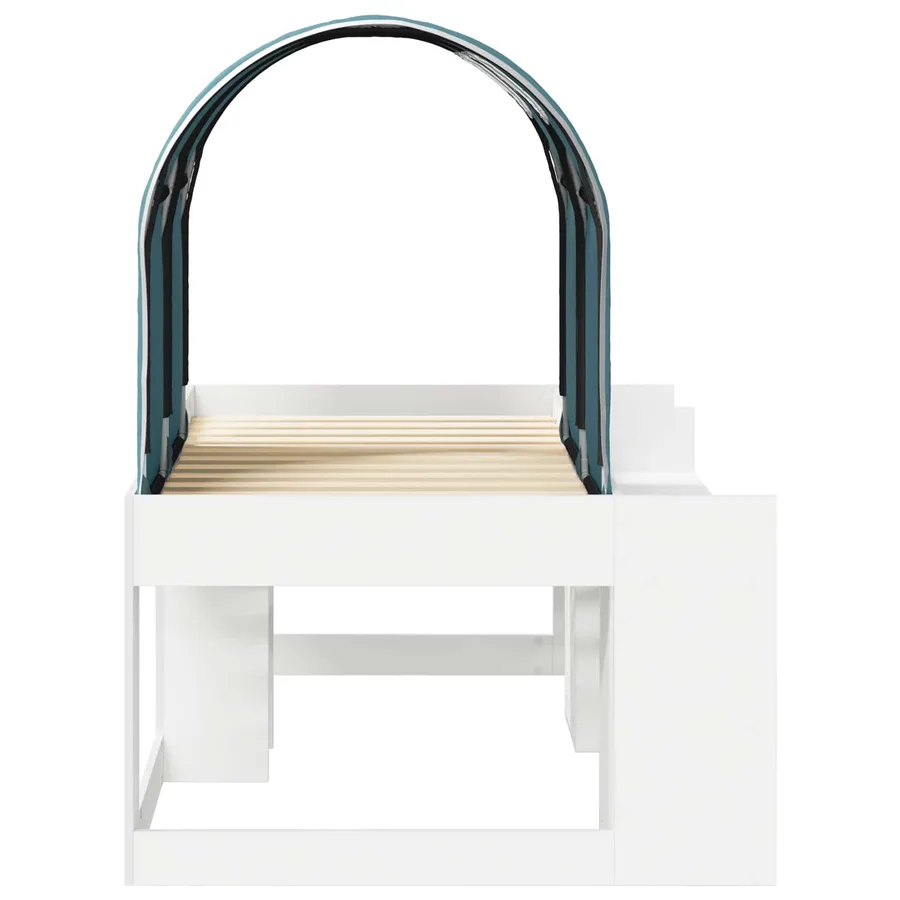Lit avec Tunnel 3 pc Blanc et bleu clair Bois d'ingénierie - 7