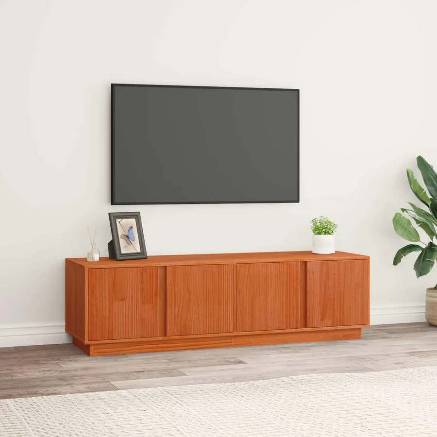 Meuble TV Brun Ciré 140 x 40 x 40 cm Pin massif