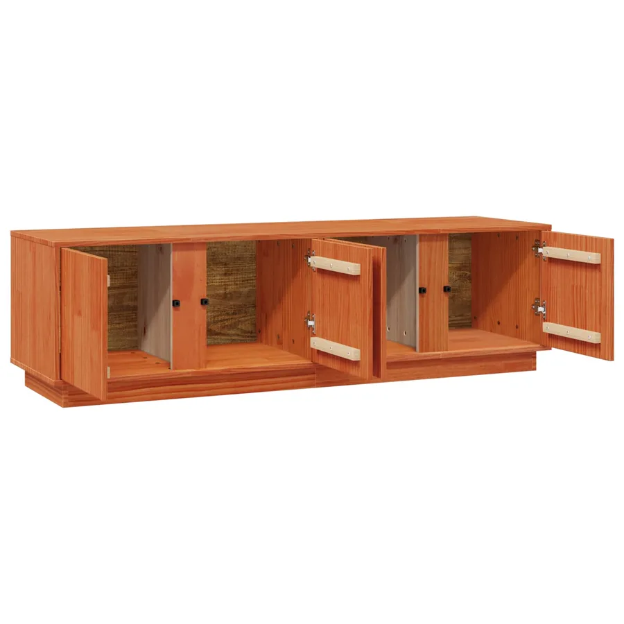 Meuble TV Brun Ciré 140 x 40 x 40 cm Pin massif - 6