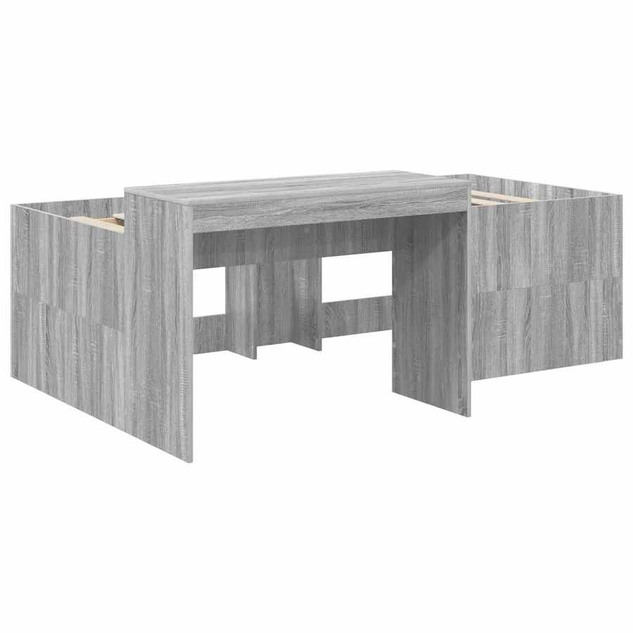 Lit haut pour enfants avec bureau Sonoma gris 90 x 200 cm - 3