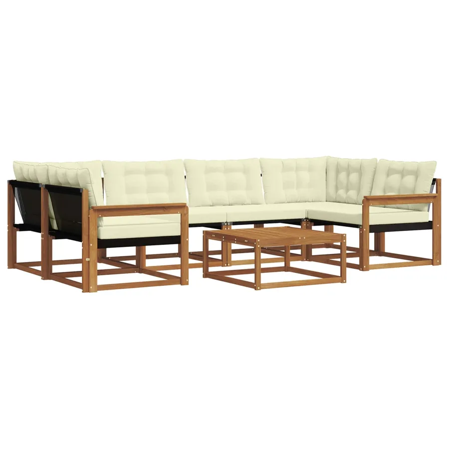 Ensemble de canapés d'extérieur 7 pcs Naturel et Crème - 2