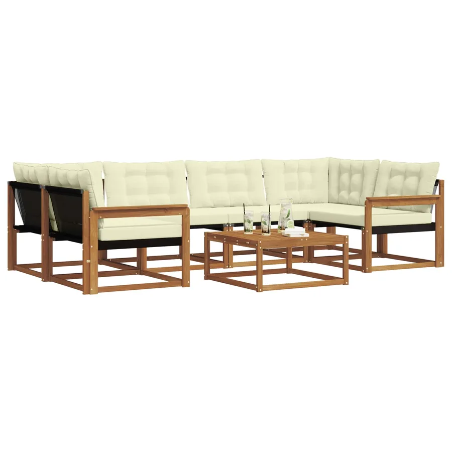 Ensemble de canapés d'extérieur 7 pcs Naturel et Crème - 3