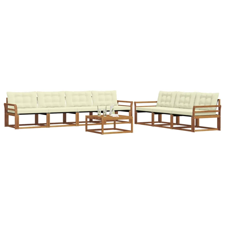 Ensemble de canapés d'extérieur 8 pcs Naturel et Crème - 3