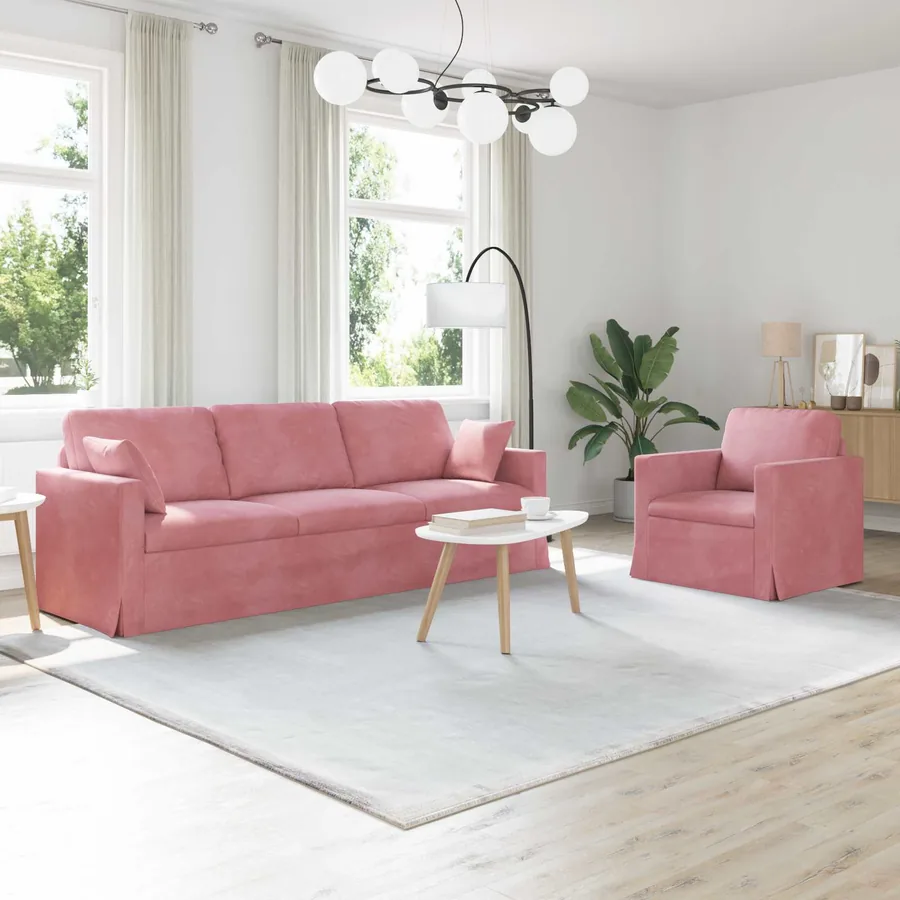 Ensemble de Canapés 2 pcs Rose 228 x 78 x 80 cm Velours