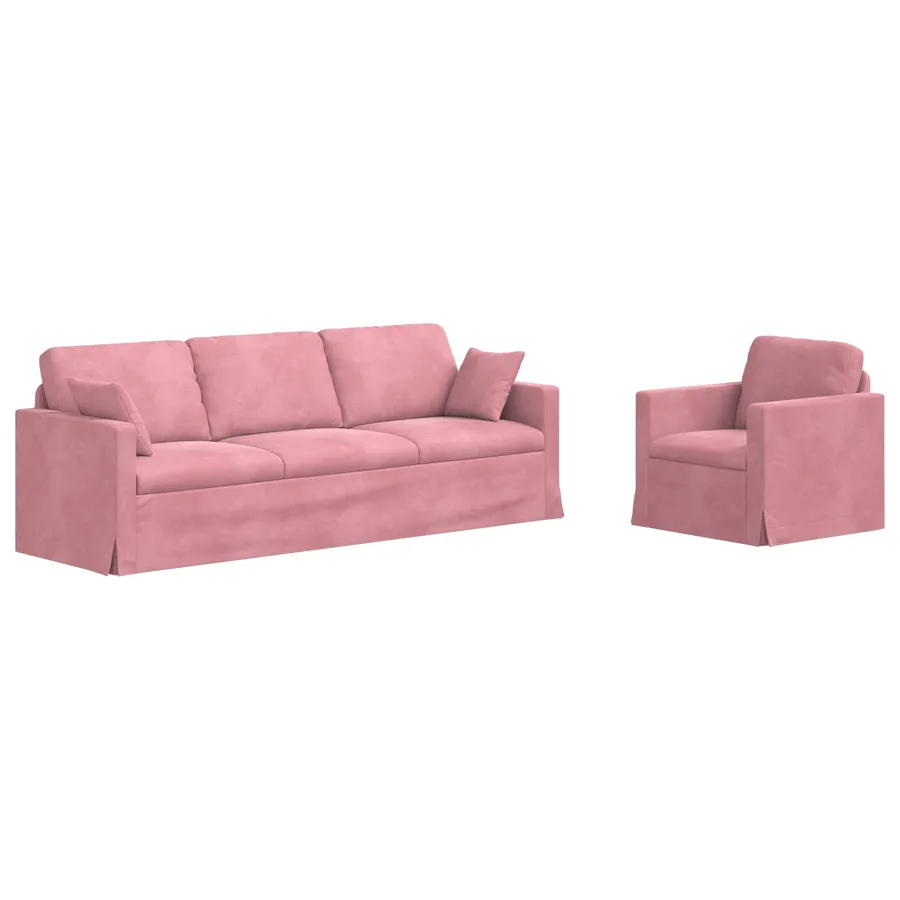 Ensemble de Canapés 2 pcs Rose 228 x 78 x 80 cm Velours - 2