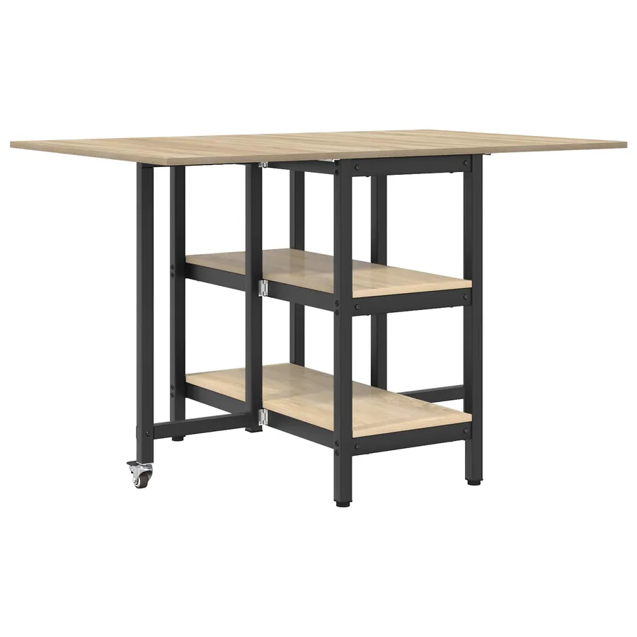 Table à dîner 122 x 80 x 76,5 cm Bois d'ingénierie Chêne Sonoma - 2