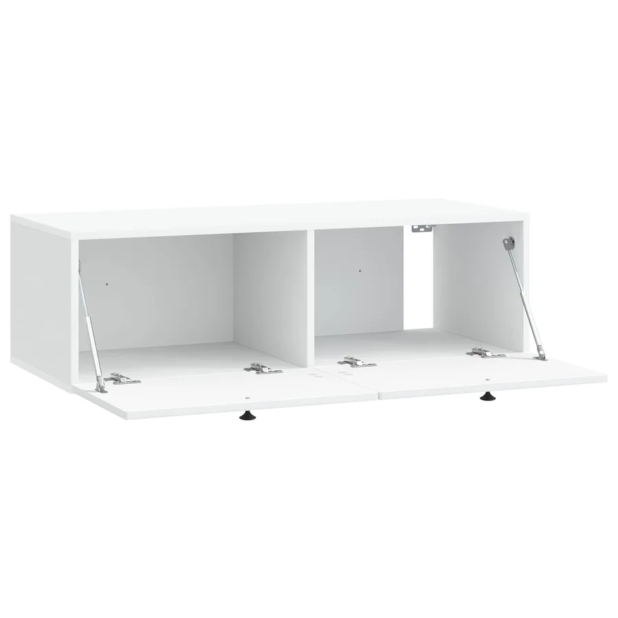Meuble TV mural Blanc 98 x 41 x 30 cm Bois d'ingénierie - 5