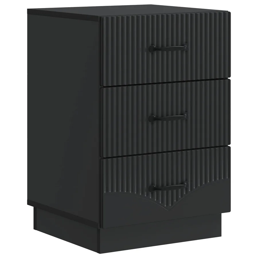 Cabinet de chevet Noir 43 x 41 x 63,5 cm Bois d'ingénierie - 2