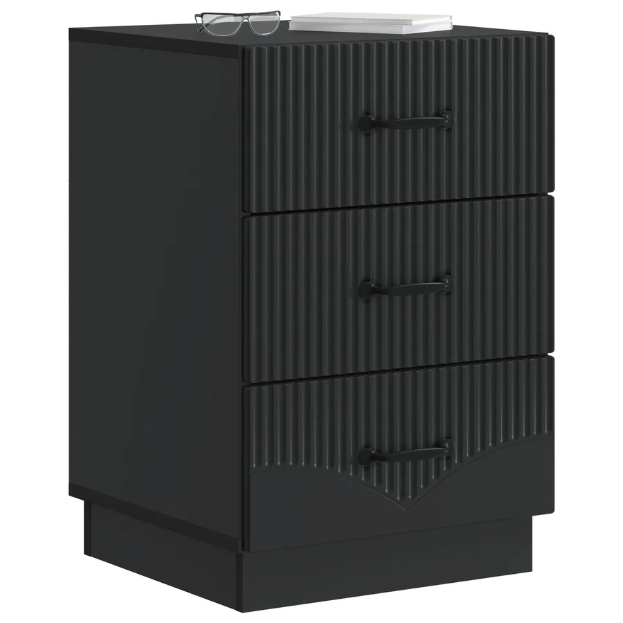 Cabinet de chevet Noir 43 x 41 x 63,5 cm Bois d'ingénierie - 3