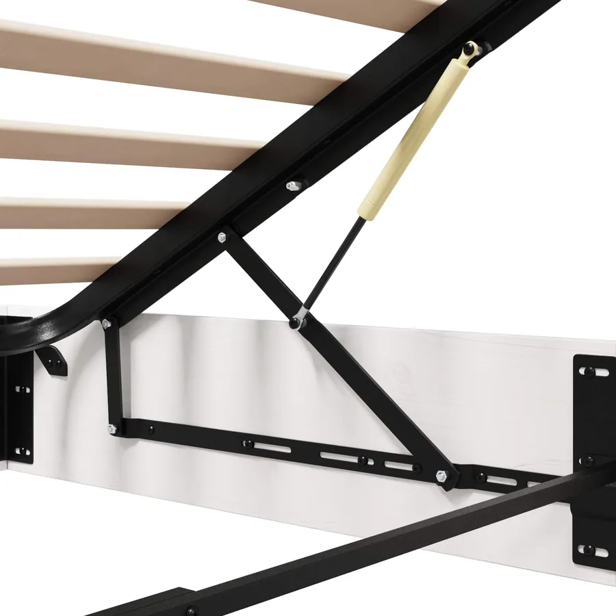 Cadre de lit ottoman avec rangement Blanc 140 x 200 cm - 8
