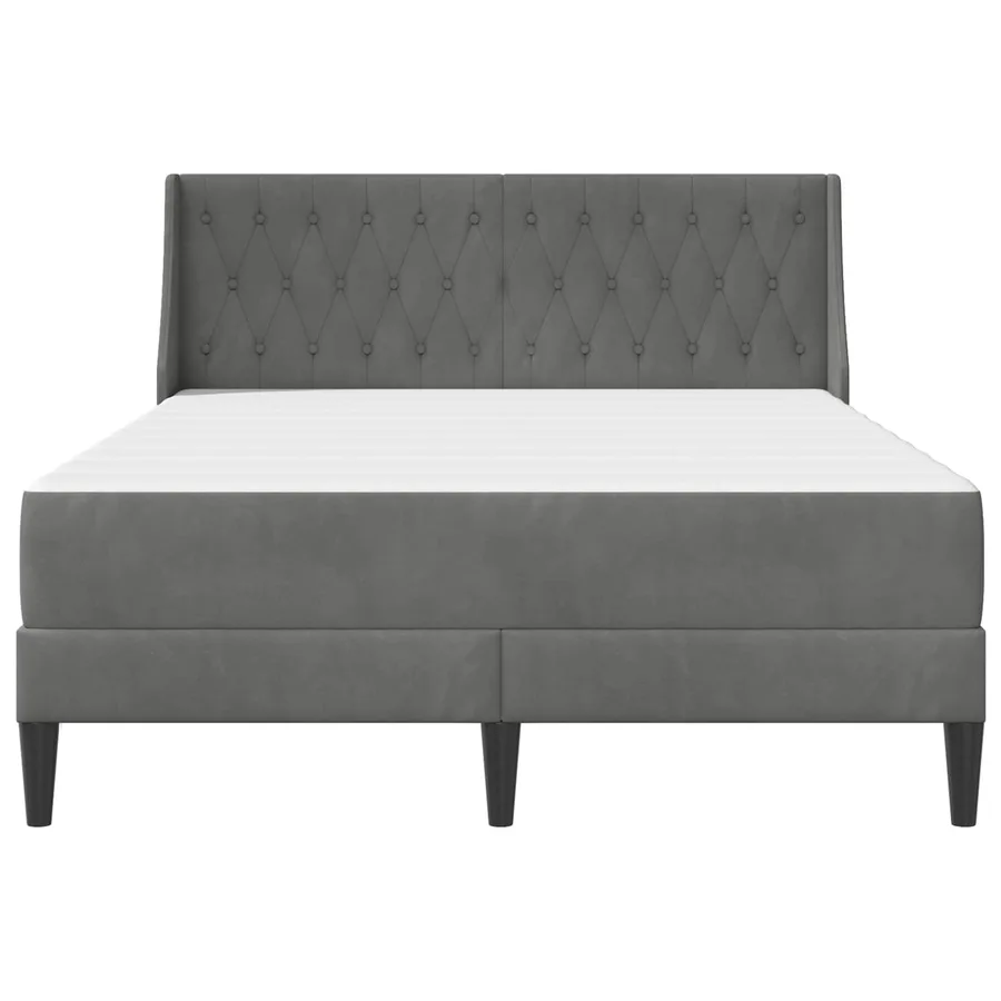 Cadre de lit avec matelas Gris foncé 160 x 200 cm Velours - 6