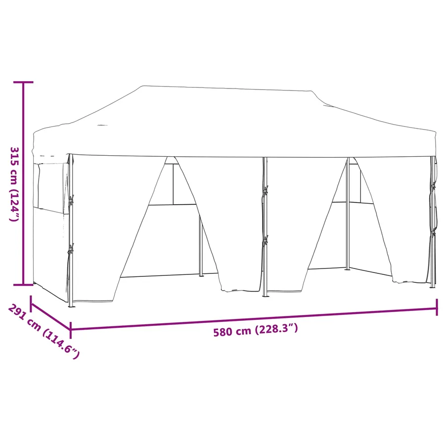 Tente de fête Anthracite 291 x 580 x 315 cm Tissu Oxford - 13