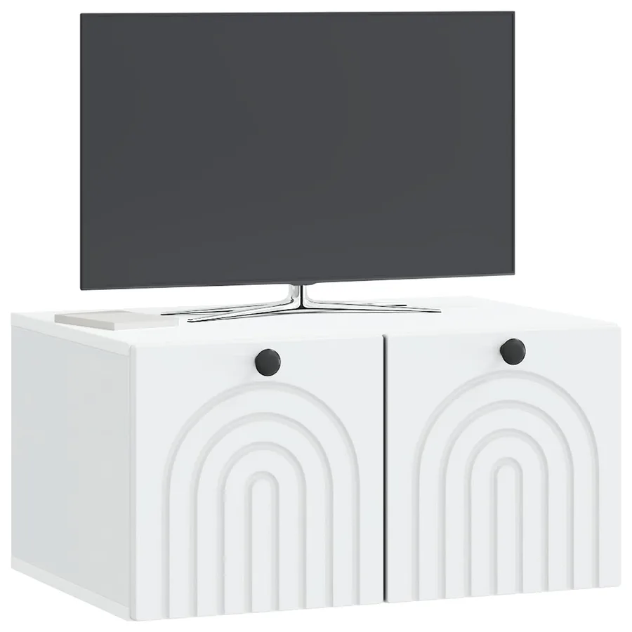 Meuble TV mural Blanc 59,5 x 41 x 30 cm Bois d'ingénierie - 3