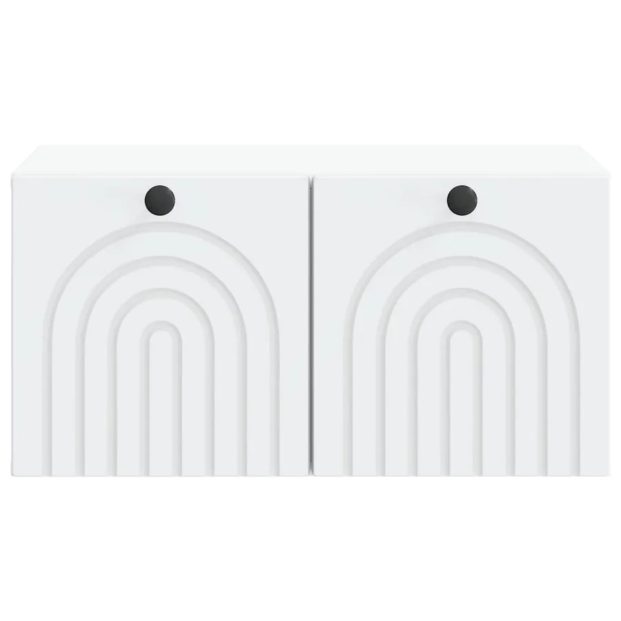 Meuble TV mural Blanc 59,5 x 41 x 30 cm Bois d'ingénierie - 6