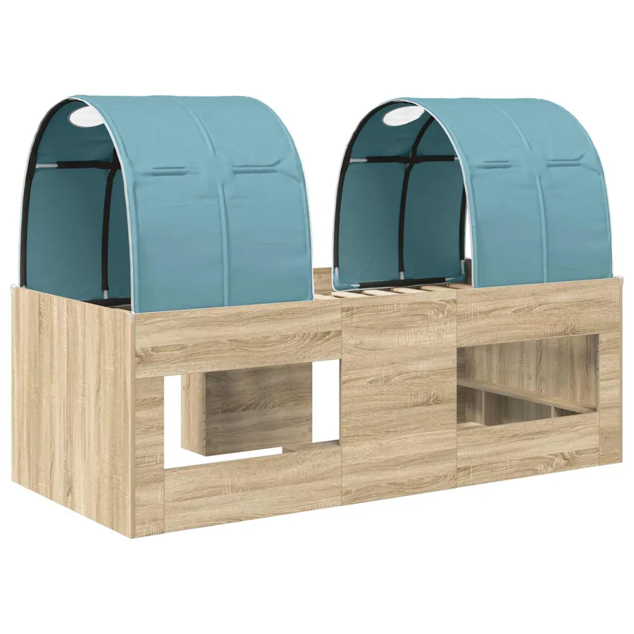 Lit Haut pour Enfants avec Tunnel 3 pc Bois d'ingénierie - 9