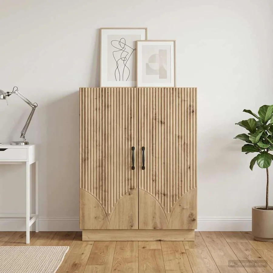 Buffet Chêne artisanal 66 x 34,5 x 87 cm Bois d'ingénierie - 4