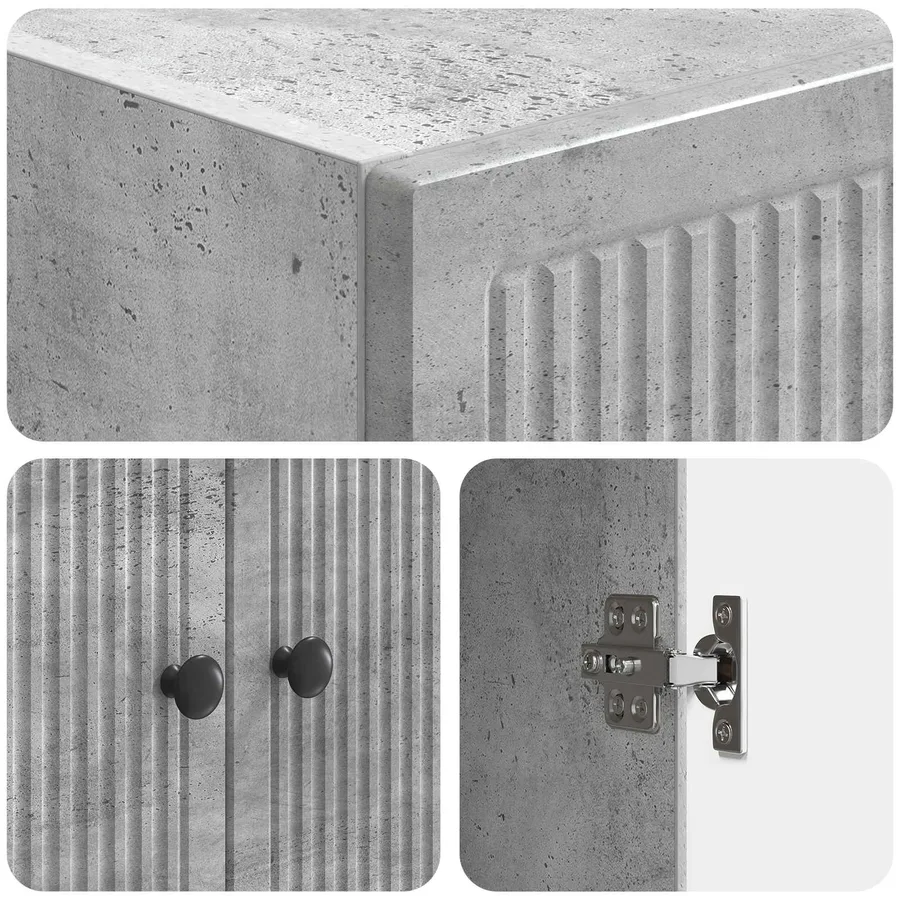 Ensemble de Meubles 2 pcs Gris béton 66 x 34,5 x 90 cm - 8
