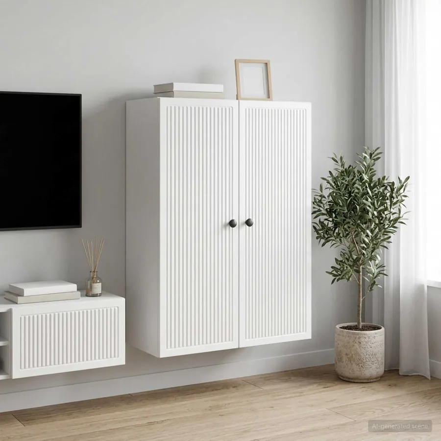 Armoire Murale Blanc brillant 66 x 34,5 x 90 cm