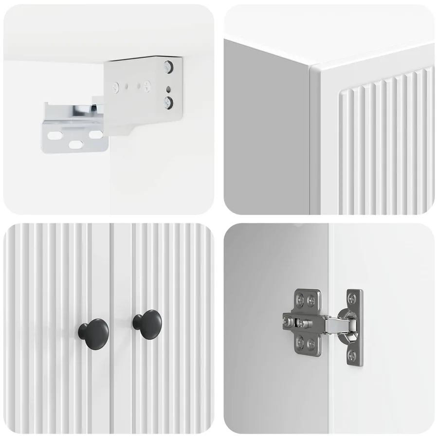 Armoire Murale Blanc brillant 66 x 34,5 x 90 cm - 7