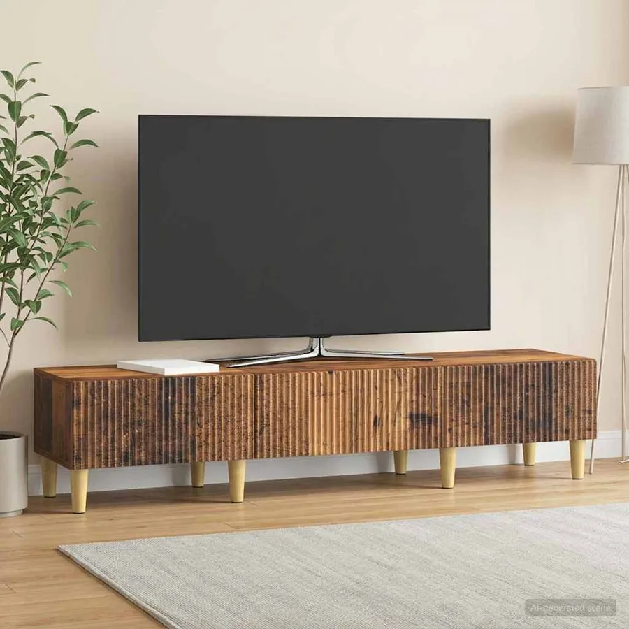Meuble TV Bois ancien 147 x 34,5 x 30 cm Bois d'ingénierie - 4