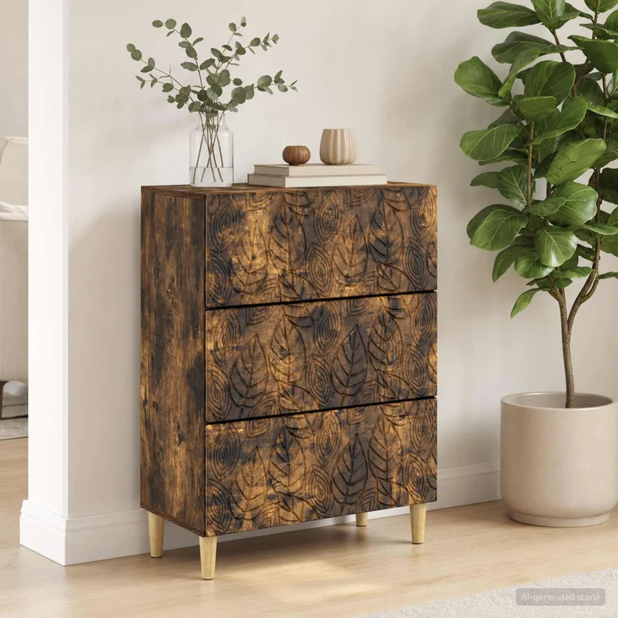 Armoire à tiroirs Chêne fumé 66 x 34,5 x 90 cm - 3