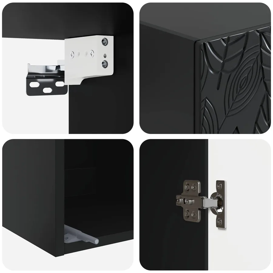 Ensemble de Meubles 2 pcs Noir 33 x 34,5 x 90 cm - 8