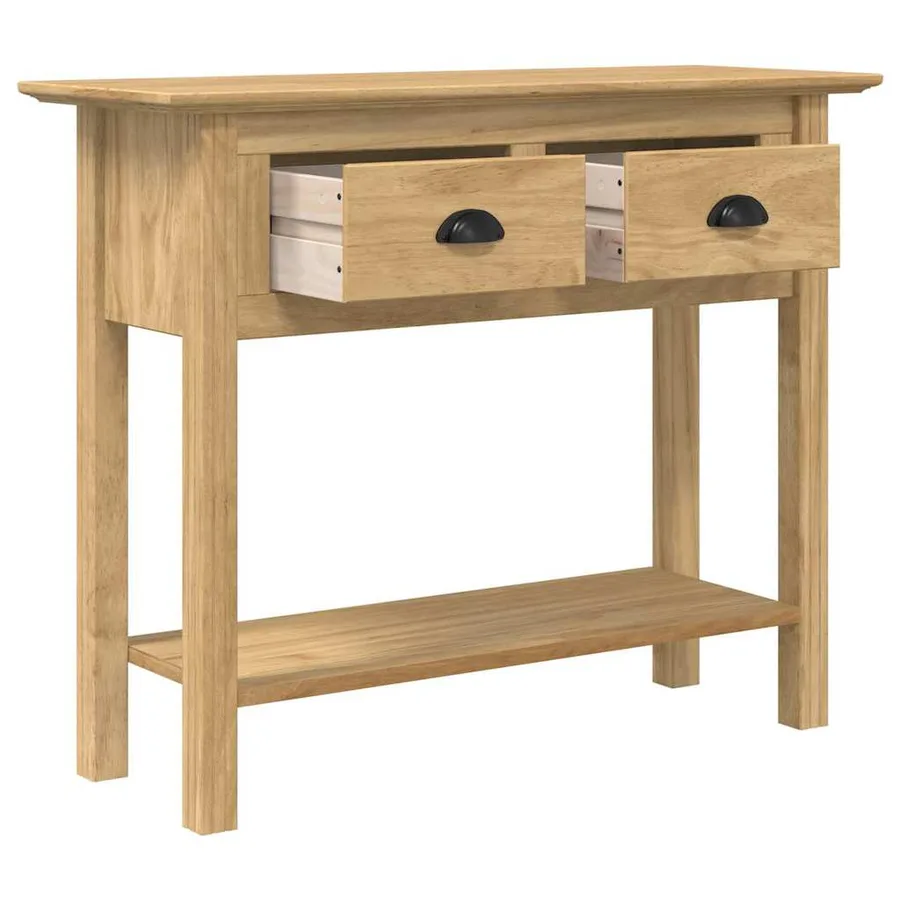 Table console avec tiroir BODO Marron miel 91 x 34.7 x 74 cm - 3