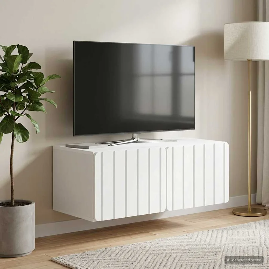 Meuble TV mural 78,5 x 41 x 30 cm Blanc Bois d'ingénierie