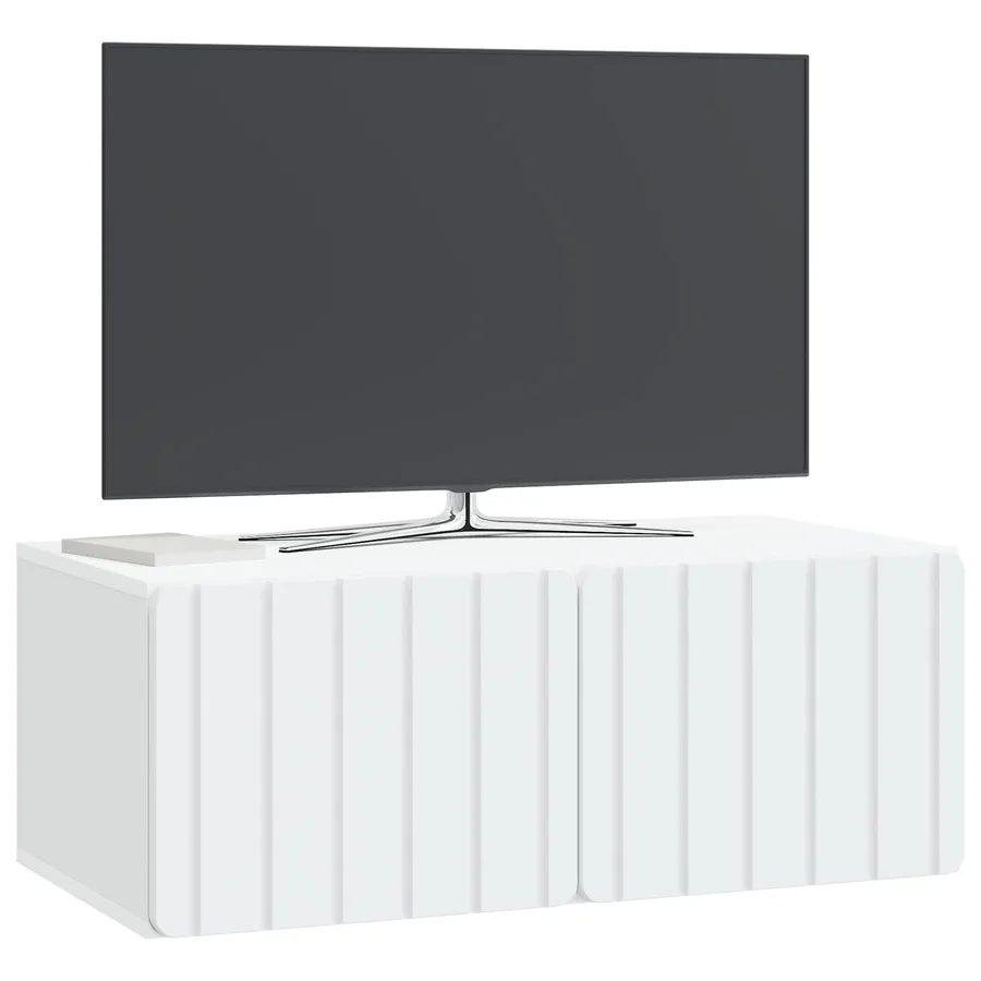 Meuble TV mural 78,5 x 41 x 30 cm Blanc Bois d'ingénierie - 3