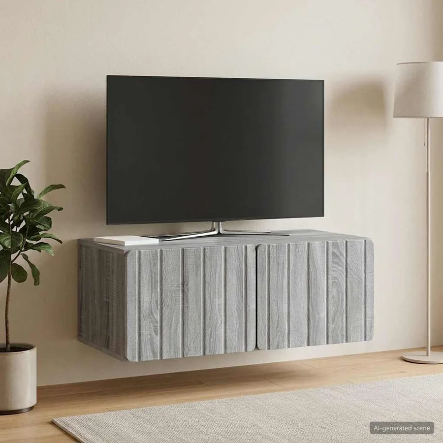 Meuble TV mural 78,5 x 41 x 30 cm Sonoma gris Bois d'ingénierie