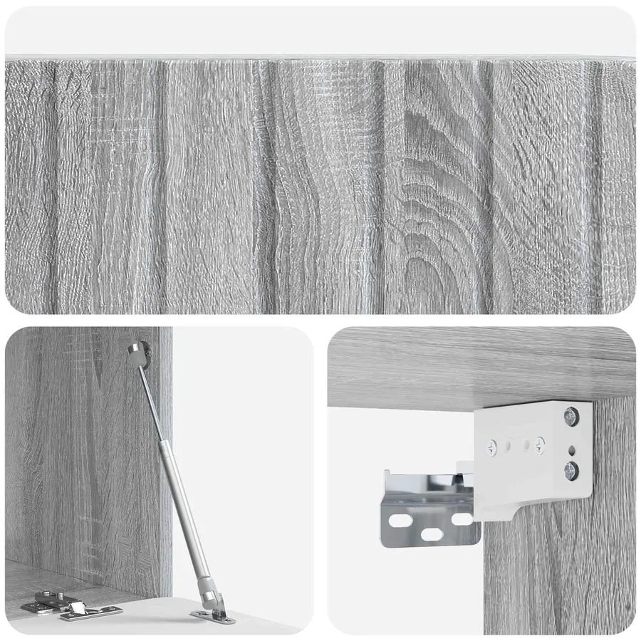 Meuble TV mural 78,5 x 41 x 30 cm Sonoma gris Bois d'ingénierie - 9