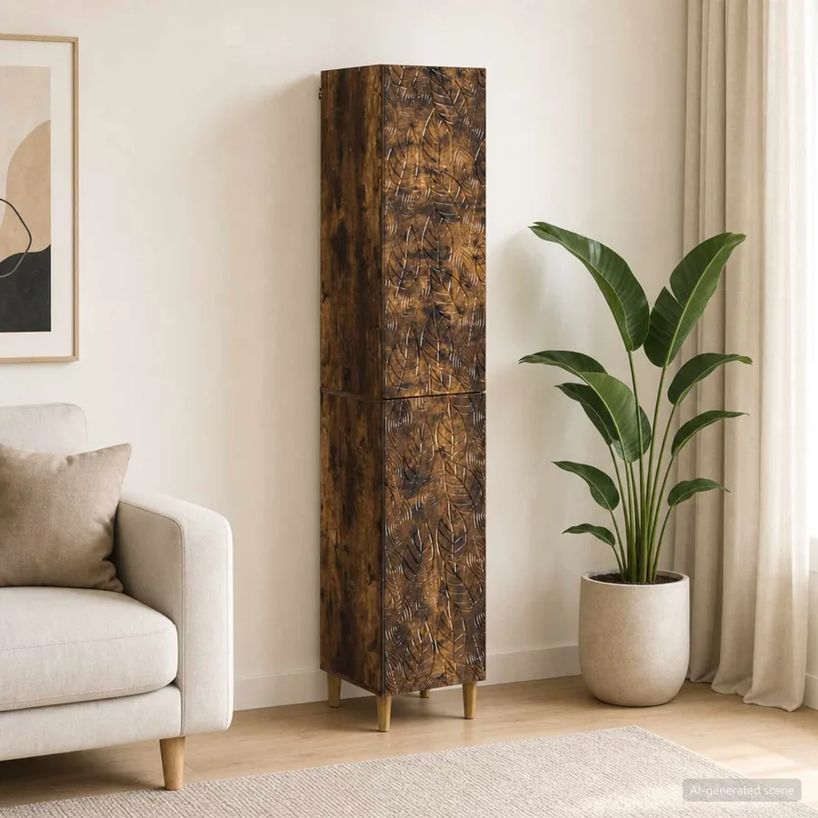 Ensemble de Meubles 2 pcs Chêne fumé Bois d'ingénierie