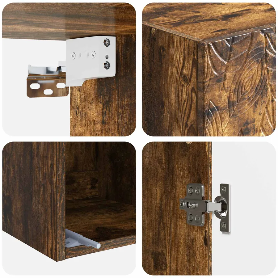 Ensemble de Meubles 2 pcs Chêne fumé Bois d'ingénierie - 8