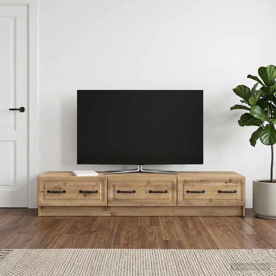 Meuble TV 147 x 34,5 x 27 cm Chêne artisanal Bois d'ingénierie - 4