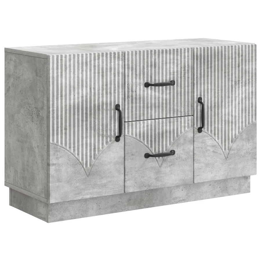 Buffet Gris béton 89 x 34,5 x 57 cm Bois d'ingénierie - 2