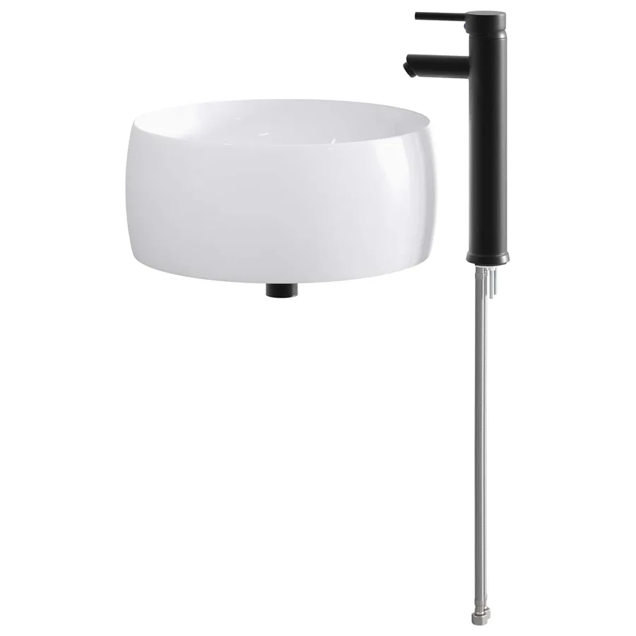 Lavabo de salle de bains Noir Mat 38,5 x 38,5 x 16 cm métal - 6