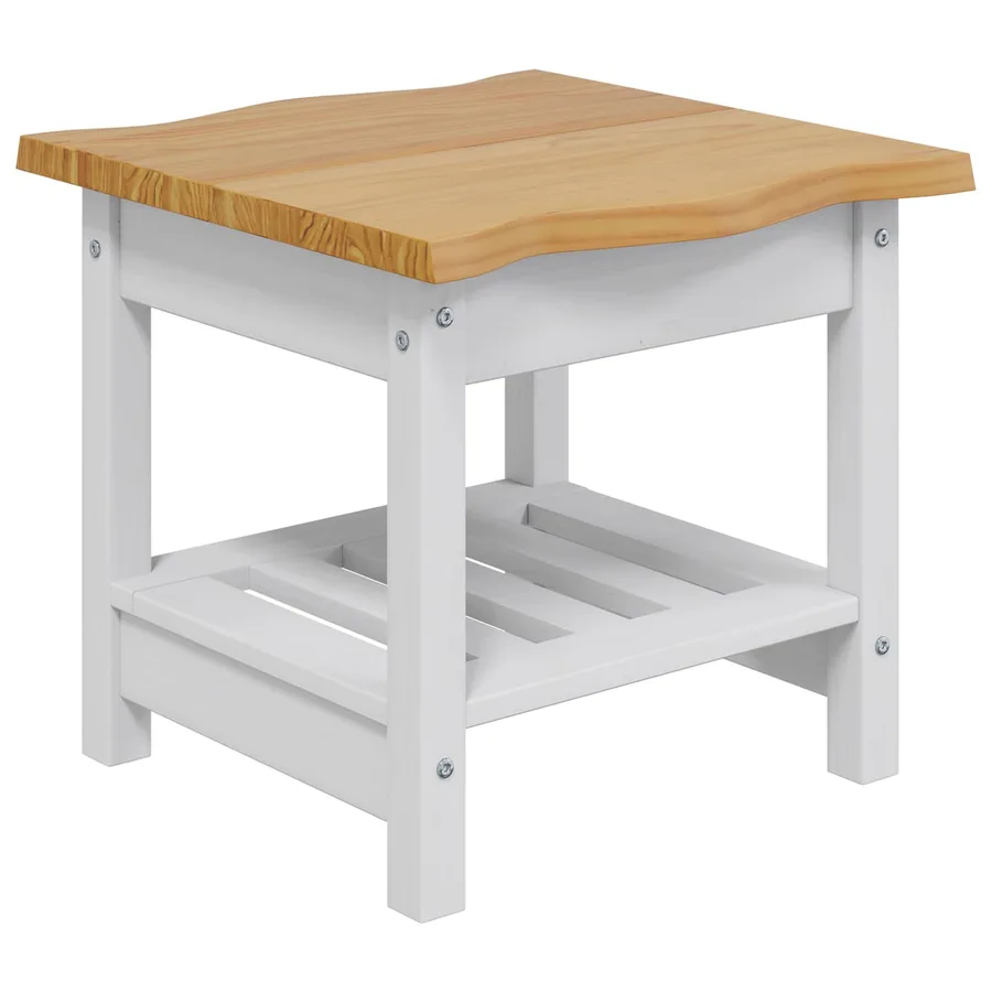 Table d'appoint EKAI Blanc 50 x 50 x 45,5 cm Bois de pin massif - 2