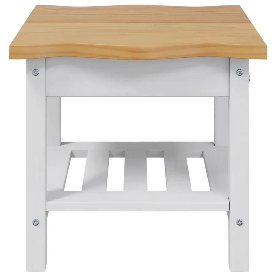 Table d'appoint EKAI Blanc 50 x 50 x 45,5 cm Bois de pin massif - 4