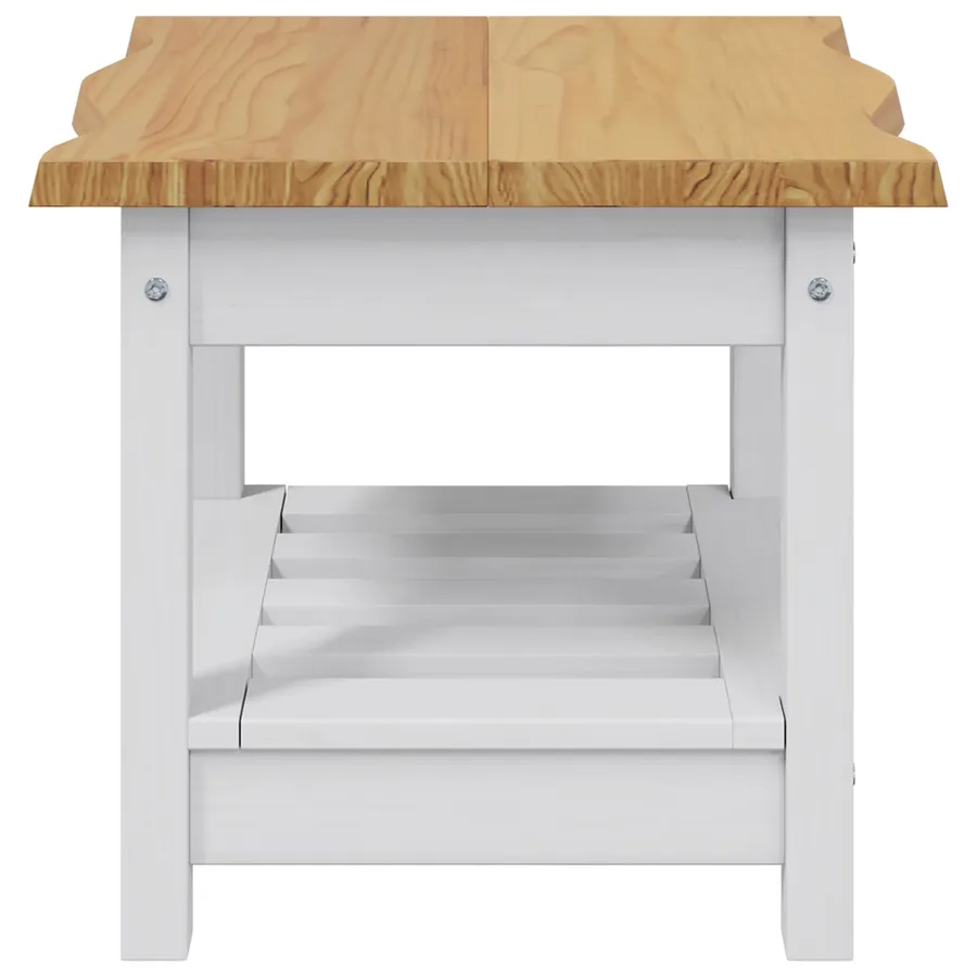 Table d'appoint EKAI Blanc 50 x 50 x 45,5 cm Bois de pin massif - 5
