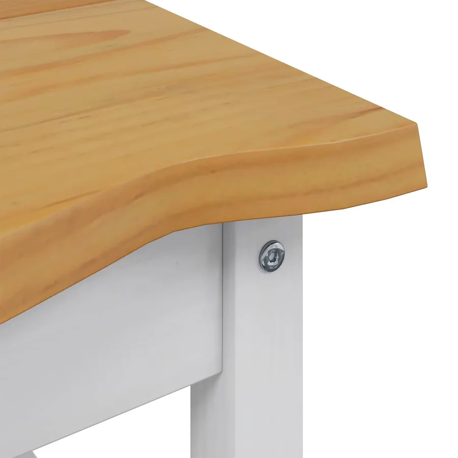 Table d'appoint EKAI Blanc 50 x 50 x 45,5 cm Bois de pin massif - 7
