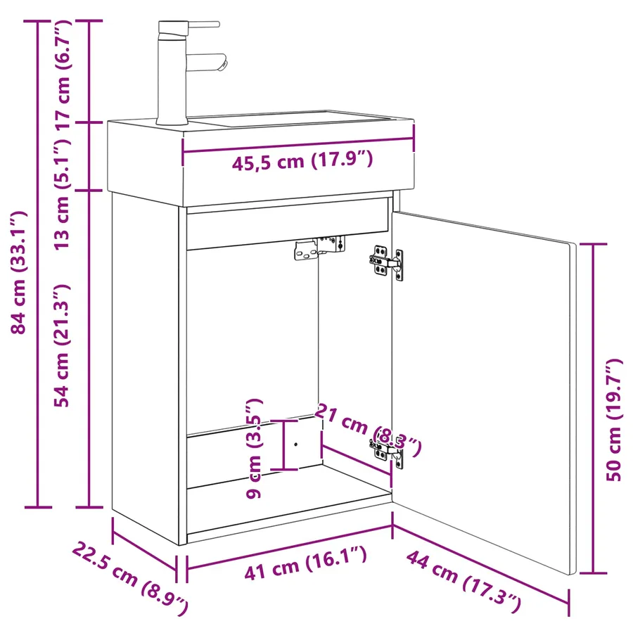 Meuble de salle de bain avec robinet Blanc brillant - 11