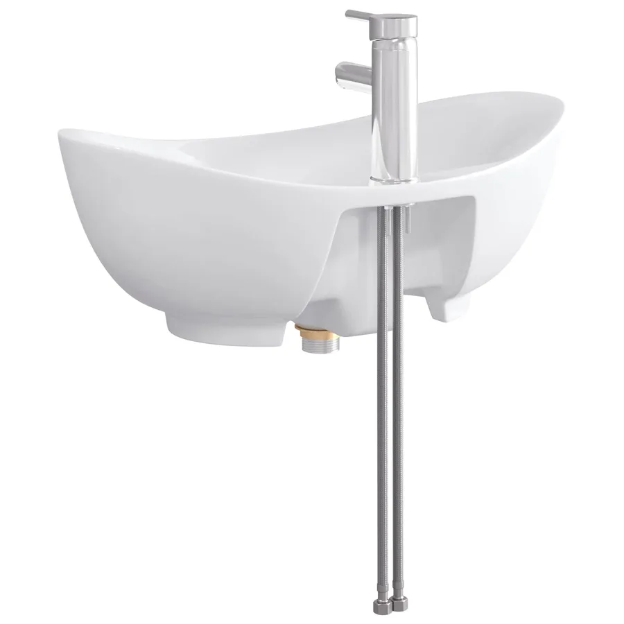 Lavabo de salle de bains Chrome 59 x 35 x 21 cm métal - 6
