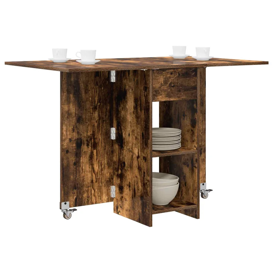 Table à dîner 115 x 70 x 75 cm Bois d'ingénierie Chêne fumé - 3