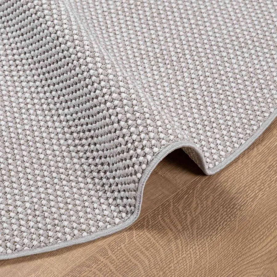 Tapis de surface Rond LUGO Crème et gris Ø 200 CM Polyester - 5