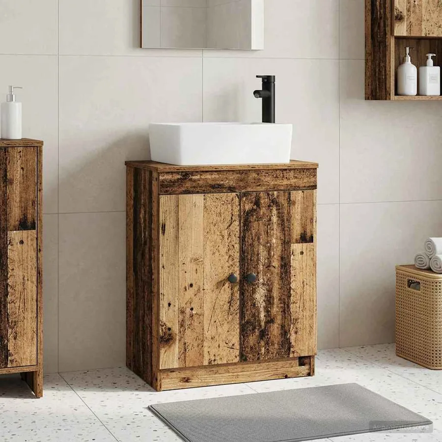 Meuble de salle de bain avec évier Bois ancien 54 x 35 x 83 cm